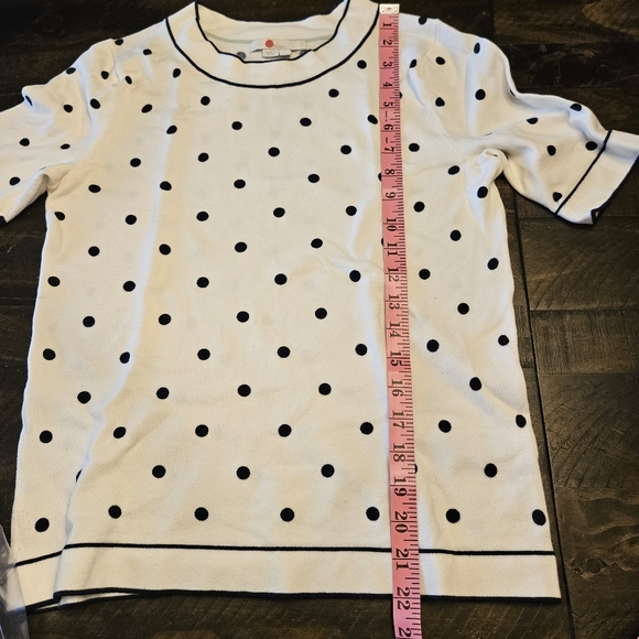 Boden Polka Dot Navy White Knit top - Picture 12 of 12